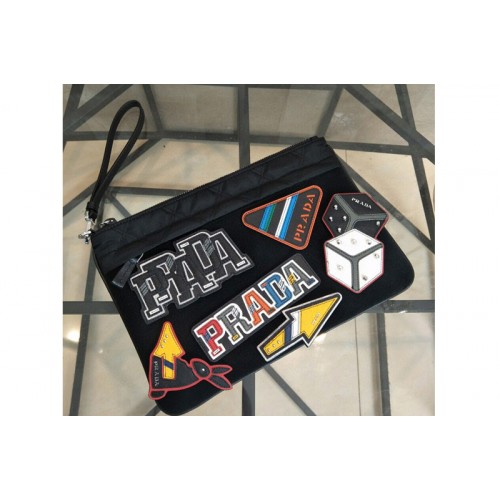 Prada 2NH006 Nylon Pouch With Removed Applique