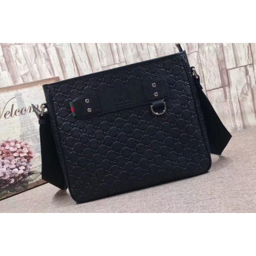 Gucci Message Bag Signature Leather Black