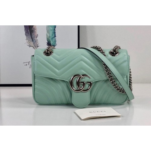 Gucci Marmont small shoulder bag in Pastel green matelasse chevron leather Gucci Marmont small shoulder bag in Pastel green matelasse chevron leather