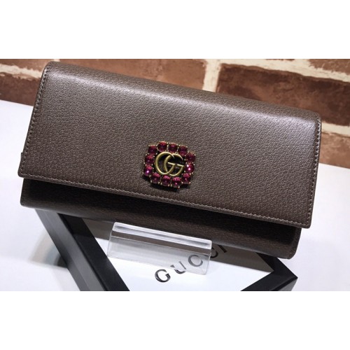 Gucci Continental wallet With Logo in Brown Leather