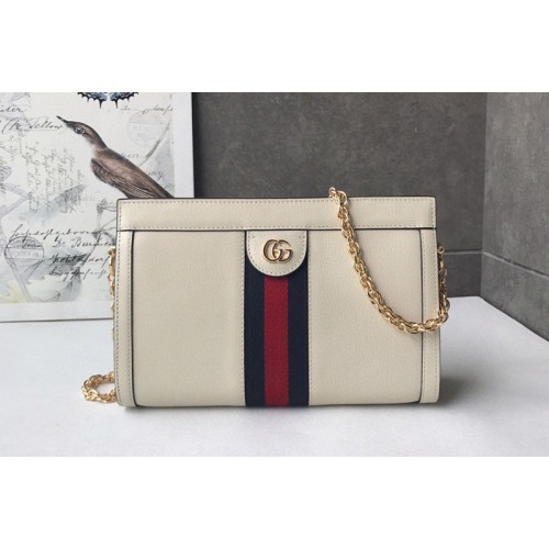 Gucci Ophidia small shoulder bag in White Leather with web Gucci Ophidia small shoulder bag in White Leather with web
