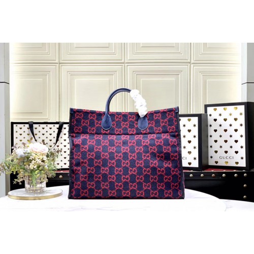 Gucci wool tote Bags in Blue and red wool Gucci wool tote Bags in Blue and red wool