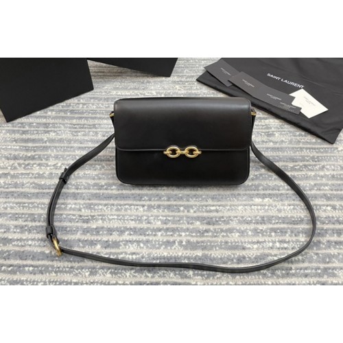 YSL LE MAILLON SATCHEL IN Black SMOOTH LEATHER