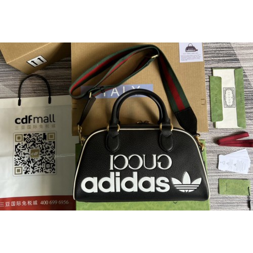 adidas x Gucci mini duffle bag in Black and White leather