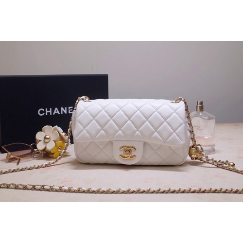 Chanel AS1787 Flap Bag in White Lambskin & Gold-Tone Meta Chanel AS1787 Flap Bag in White Lambskin & Gold-Tone Meta