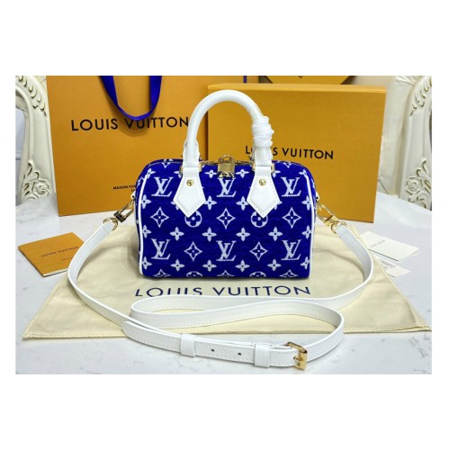Louis Vuitton M20751 Speedy bandouliere 20 bag in Blue Monogram jacquard velvet