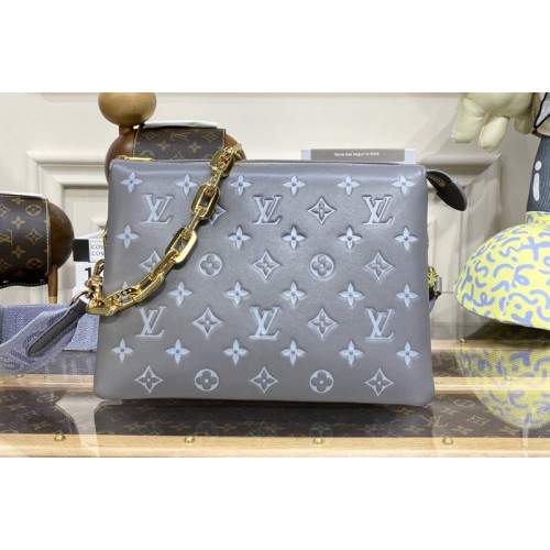 Louis Vuitton M20842 Coussin PM handbag in Grey Monogram-embossed puffy lambskin Louis Vuitton M20842 Coussin PM handbag in Grey Monogram-embossed puffy lambskin