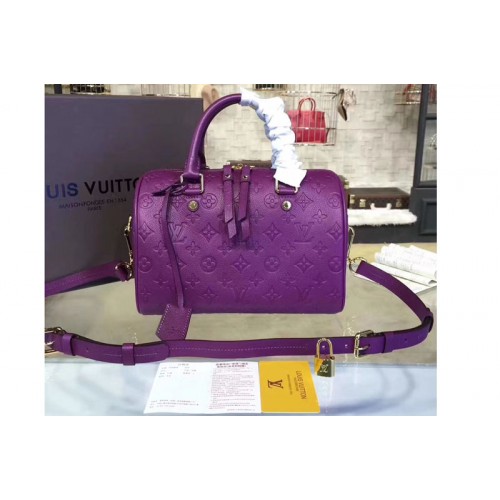 Louis Vuitton M40763 Speedy 30 Top Handle Bags Purple Monogram Empreinte Leather