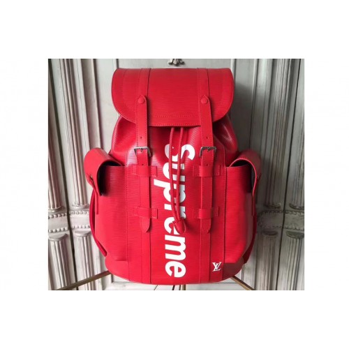 Louis Vuitton M50159 Supreme Christopher PM Backpack in Red Epi Leather