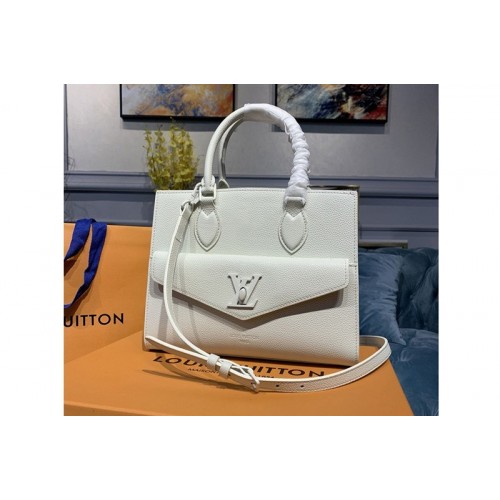 Louis Vuitton M55817 Lockme Monochrome Tote PM Bag White soft grained calf Leather