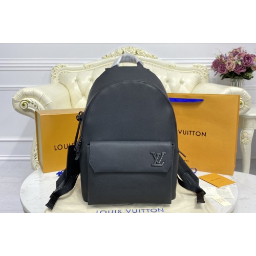 Louis Vuitton M57079 Aerogram Backpack in Black grained calf leather