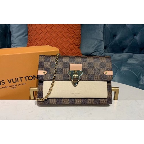 Louis Vuitton N60237 Vavin chain wallet Damier Ebene Canvas And Beige Leather Louis Vuitton N60237 Vavin chain wallet Damier Ebene Canvas And Beige Leather