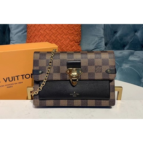 Louis Vuitton N60221 Vavin chain wallet Damier Ebene Canvas And Black Leather Louis Vuitton N60221 Vavin chain wallet Damier Ebene Canvas And Black Leather