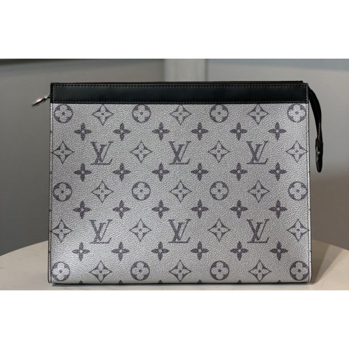 Louis Vuitton M61692 Pochette Voyage MM Bags in Silver Monogram Eclipse Canvas Louis Vuitton M61692 Pochette Voyage MM Bags in Silver Monogram Eclipse Canvas
