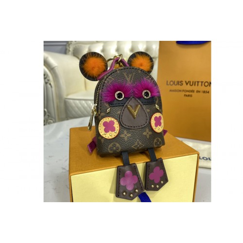 Louis Vuitton M69552 Palm Springs Bear bag charm and key holder on Monogram canvas mink leather Louis Vuitton M69552 Palm Springs Bear bag charm and key holder on Monogram canvas mink leather