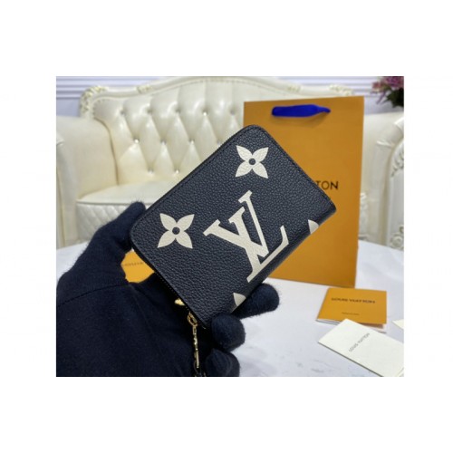 Louis Vuitton M69787 Zippy Coin Purse in Black Beige Monogram Empreinte leather