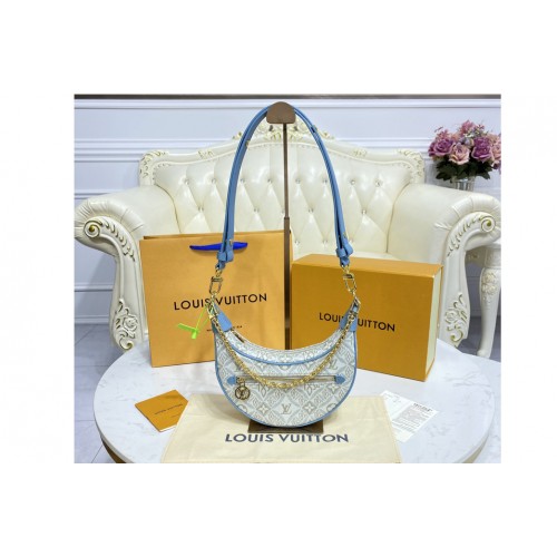Louis Vuitton M81094 Loop half-moon baguette handbag in Since 1854 Jacquard textile