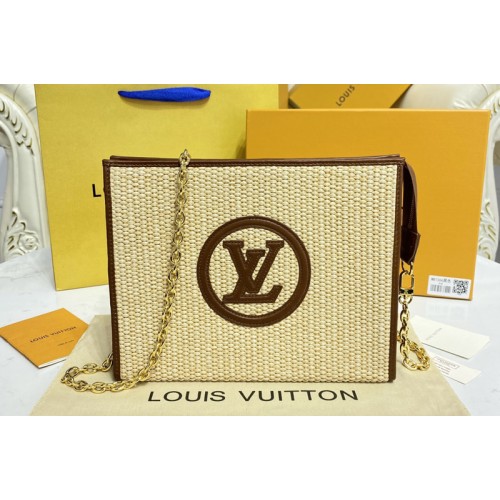 Louis Vuitton M81366 Toiletry Pouch on Chain in Natural Brown Raffia Louis Vuitton M81366 Toiletry Pouch on Chain in Natural Brown Raffia
