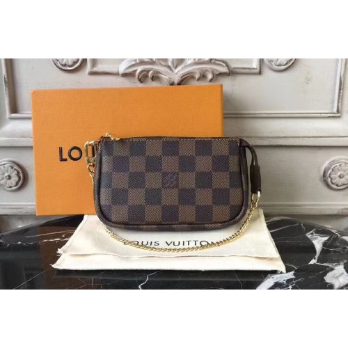 Louis Vuitton N58009 Mini Pochette Accessoires in Damier Ebene Canvas Louis Vuitton N58009 Mini Pochette Accessoires in Damier Ebene Canvas