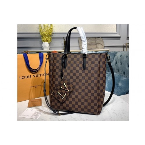 Louis Vuitton N60294 Belmont MM Bag in Damier Ebene canvas With Black Leather Louis Vuitton N60294 Belmont MM Bag in Damier Ebene canvas With Black Leather