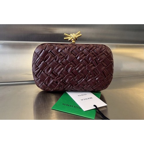 Bottega Veneta Knot Bag in Burgundy Foulard intreccio leather minaudiere
