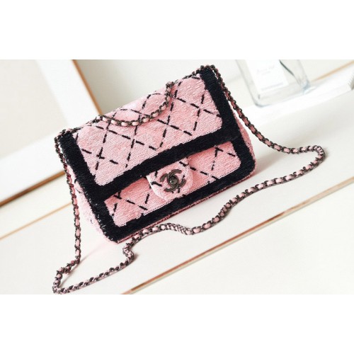 Chanel Mini Flap Bag in Pink Sequins Chanel Mini Flap Bag in Pink Sequins