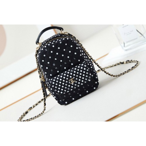 Chanel Classic Mini Backpack in Black Wool Tweed