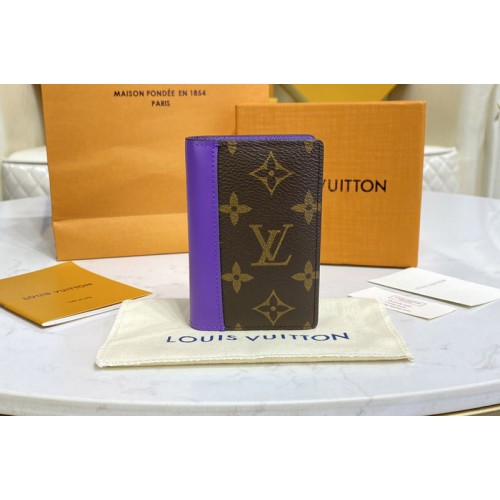 Louis Vuitton M81535 Pocket Organizer Wallet in Monogram canvas With Purple