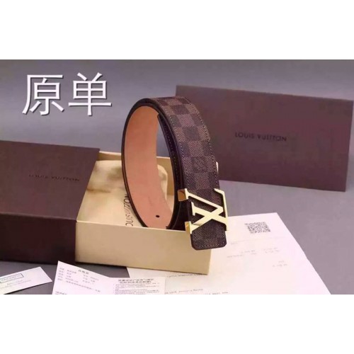 Louis Vuitton M9610 Initials 40mm Belt in Damier Ebene Canvas